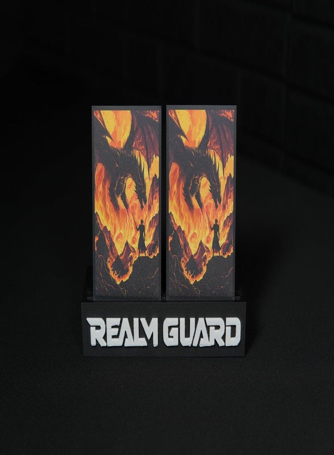 Realm Guard مجموعة أغطية بطاقات Realm Guard الفنية غير اللامعة ذات الملمس المميز (تنين النار) - 100 قطعة - Image 2